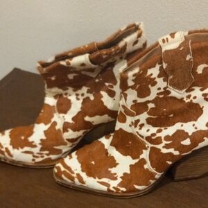 Cow Print Ankle Boots By Chinese Laundry